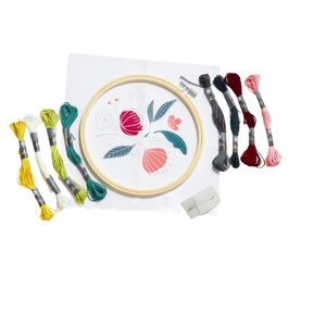 Craft Crush Winter Flower Embroidery Kit Stitching Needle Craft Printed Canvas